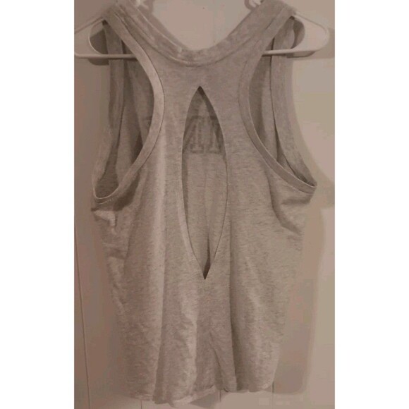 Victoria's Secret PINK Logo Light Gray Racerback Keyhole Tank Top Size Small - Picture 2 of 3